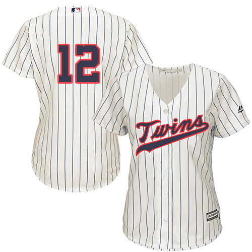 Twins #12 Jake Odorizzi Cream Strip Alternate Women's Stitched MLB Jersey